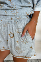 Printed T-Shirt and Elastic Waist Shorts Set