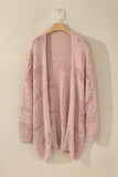 Openwork Open Front Long Sleeve Cardigan - felvior