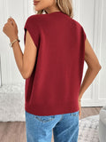 Perfee Pocketed Round Neck Cap Sleeve Cardigan - felvior