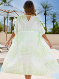 Tied Plunge Half Sleeve Cover Up - felvior