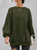 Stereoscopic Letter Round Neck Long Sleeve Sweatshirt - felvior