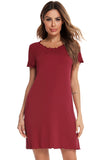 Round Neck Short Sleeve Lounge Dress - felvior