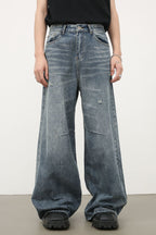 Men's Distressed Wide Leg Jeans