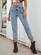 High Waist Straight Leg Jeans