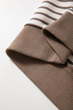 Contrast Striped Ruffle Short Sleeve Top