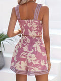 Smocked Printed Square Neck Top and Shorts Set - felvior