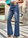 High Rise Bootcut Jeans with Pockets - felvior