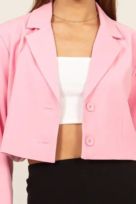 HYFVE Cropped Button-Down Blazer