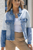 Distressed Button Up Drop Shoulder Denim Jacket - felvior
