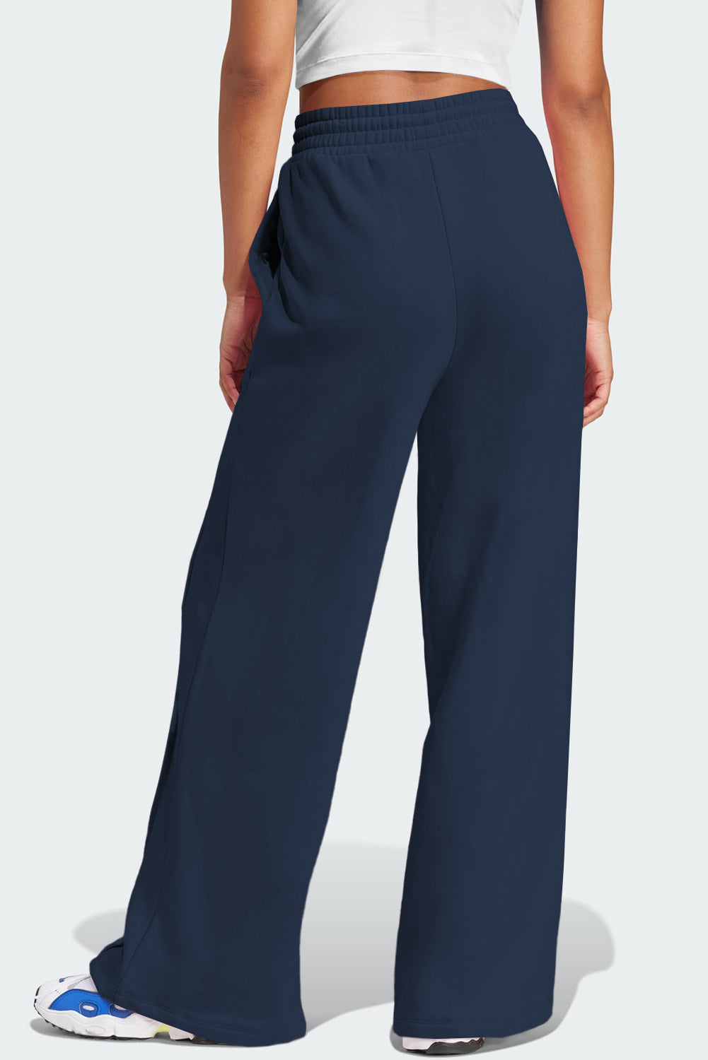 Drawstring Wide Leg Active Pants - felvior