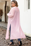 Open Front Long Sleeves Slit Cardigan - felvior