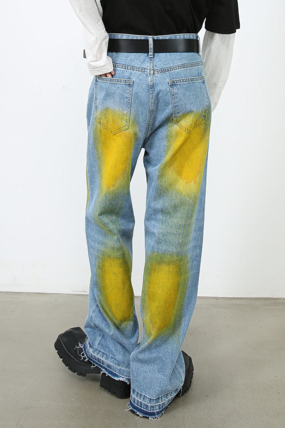 Men's Contrast Baggy Jeans