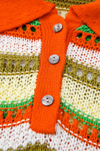 Openwork Stripe Sleeveless Sweater Dress