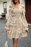 Devine Smocked Flounce Sleeve Ruffled Dress - felvior