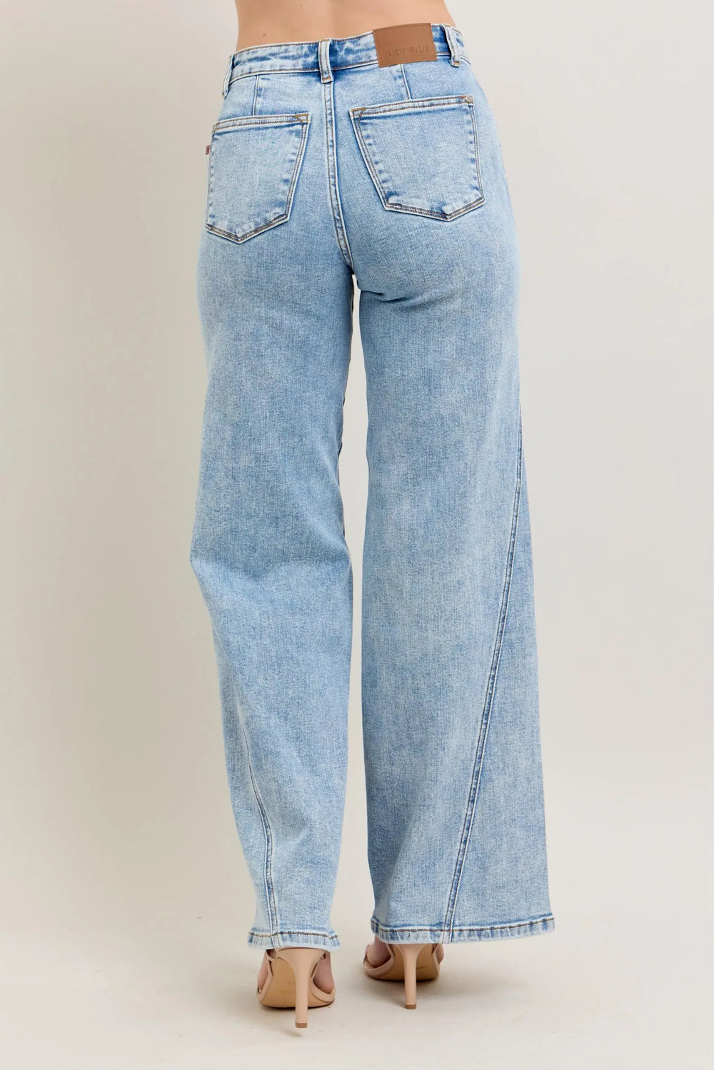 Judy Blue Full Size High Waist Wide Leg Jeans with Skewed Inseam Plus Size