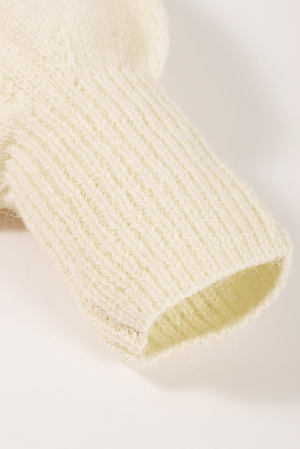 Openwork Wavy Striped Round Neck Sweater