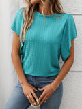 Round Neck Flutter Sleeve T-Shirt