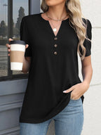 Notched Short Sleeve T-Shirt