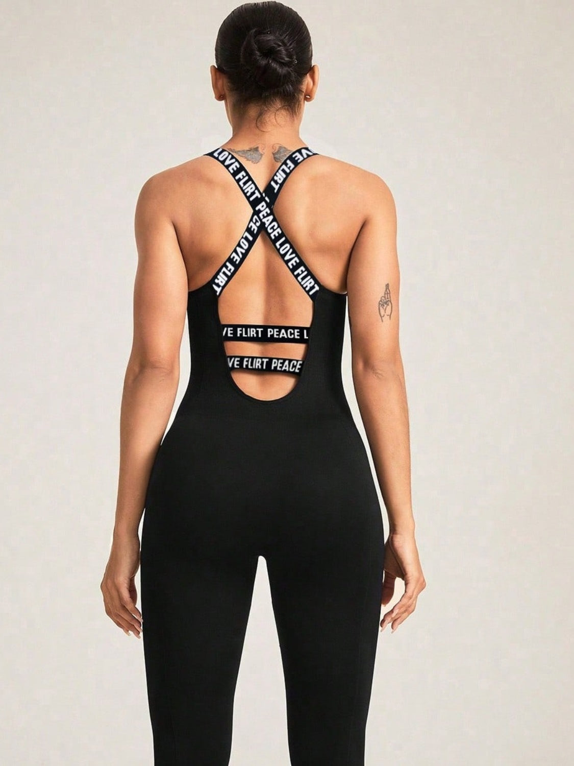 Crisscross Back Sleeveless Active Jumpsuit - felvior