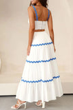 Contrast Trim Cami and Maxi Skirt Set - felvior