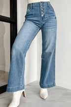 Button Fly High Waist Jeans