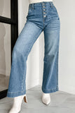 Button Fly High Waist Jeans - felvior