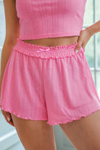 Button Down Cardigan, Cami and Shorts Set