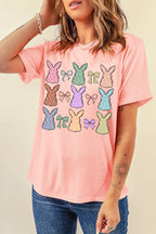 Dotty Bunny Bow Graphic Short Sleeve T-Shirt