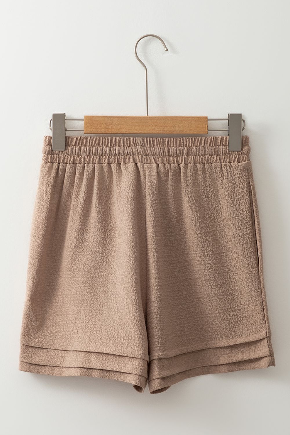 Textured Tiered Edge High Waist Shorts - felvior
