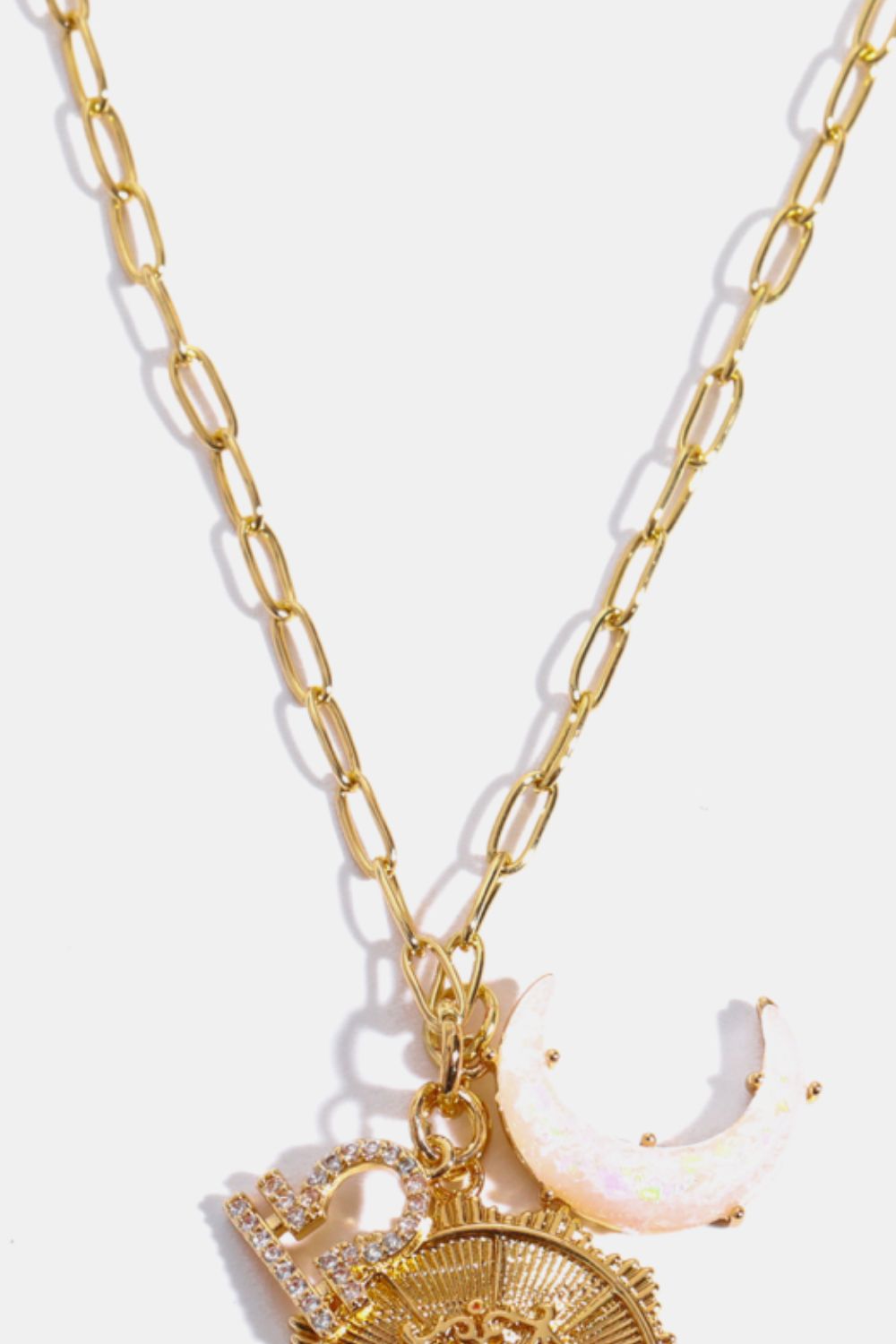 Constellation and Moon Pendant Copper Necklace - felvior