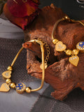 Stainless Steel Rhinestone Charm Bracelet - felvior