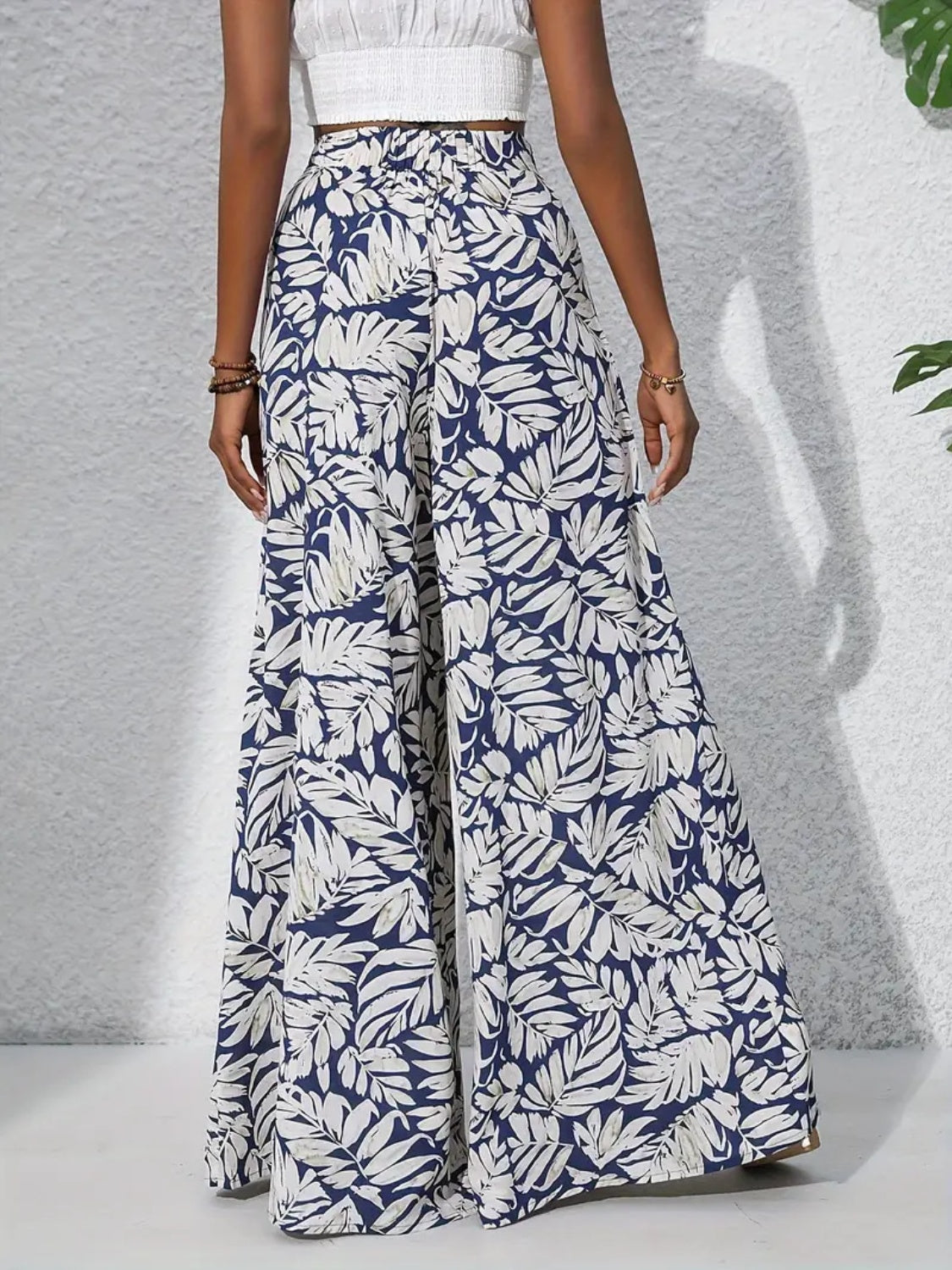 Printed High Waist Wide Leg Pants - felvior