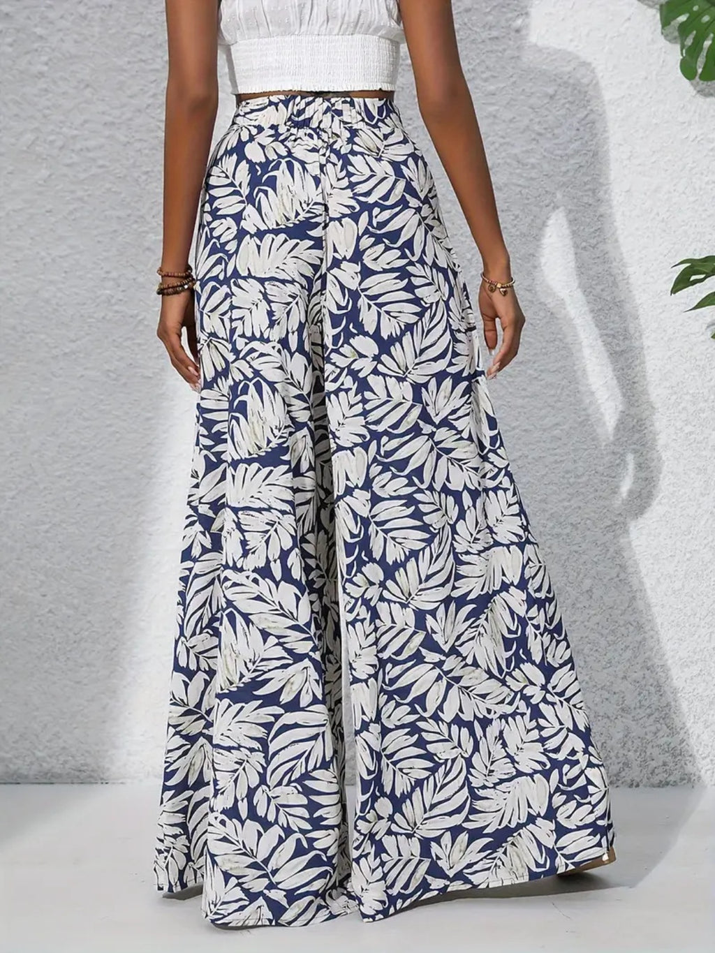 Printed High Waist Wide Leg Pants