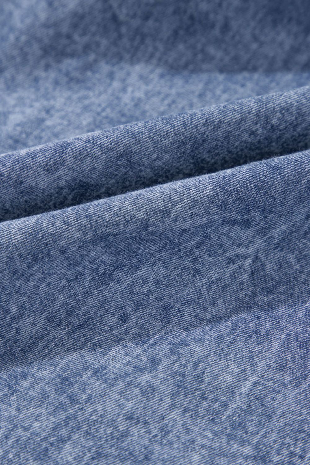 Tie V Neck Tucking Detail Short Sleeve Denim Dress - felvior