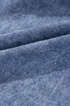 Tie V Neck Tucking Detail Short Sleeve Denim Dress