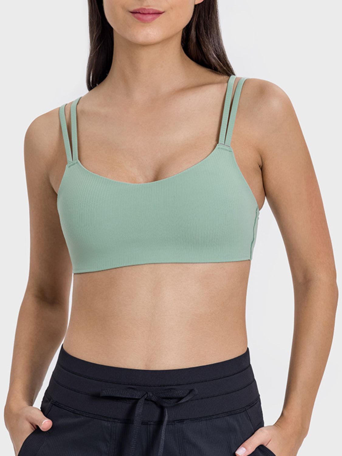 Millennia Scoop Neck Double Strap Active Cami - felvior