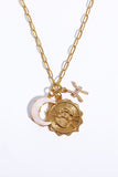 Constellation and Moon Pendant Copper Necklace - felvior