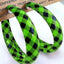 Plaid PU Leather Hoop Earrings