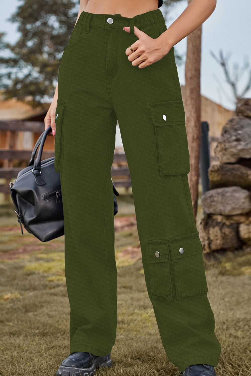 Loose Fit Long Jeans with Pockets - felvior
