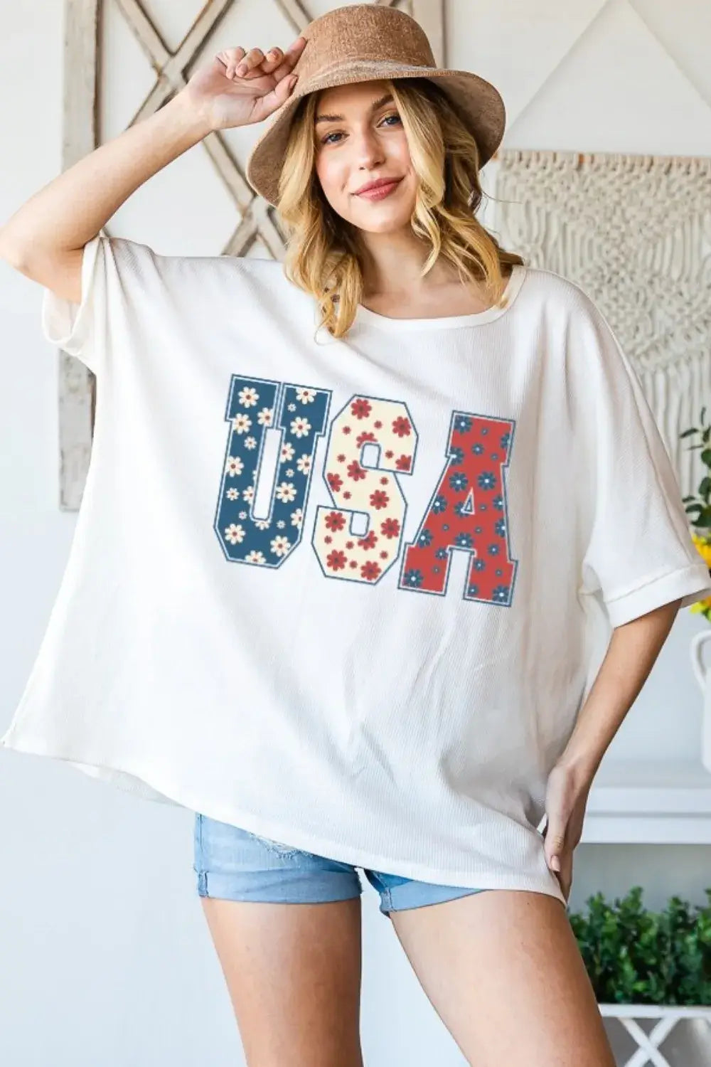 HOPELY USA Round Neck Half Sleeve T-Shirt Hauptbild