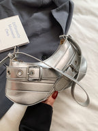 PU Leather Buckle Shoulder Bag