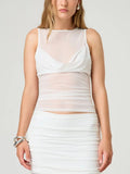 Ruched Round Neck Tank - felvior
