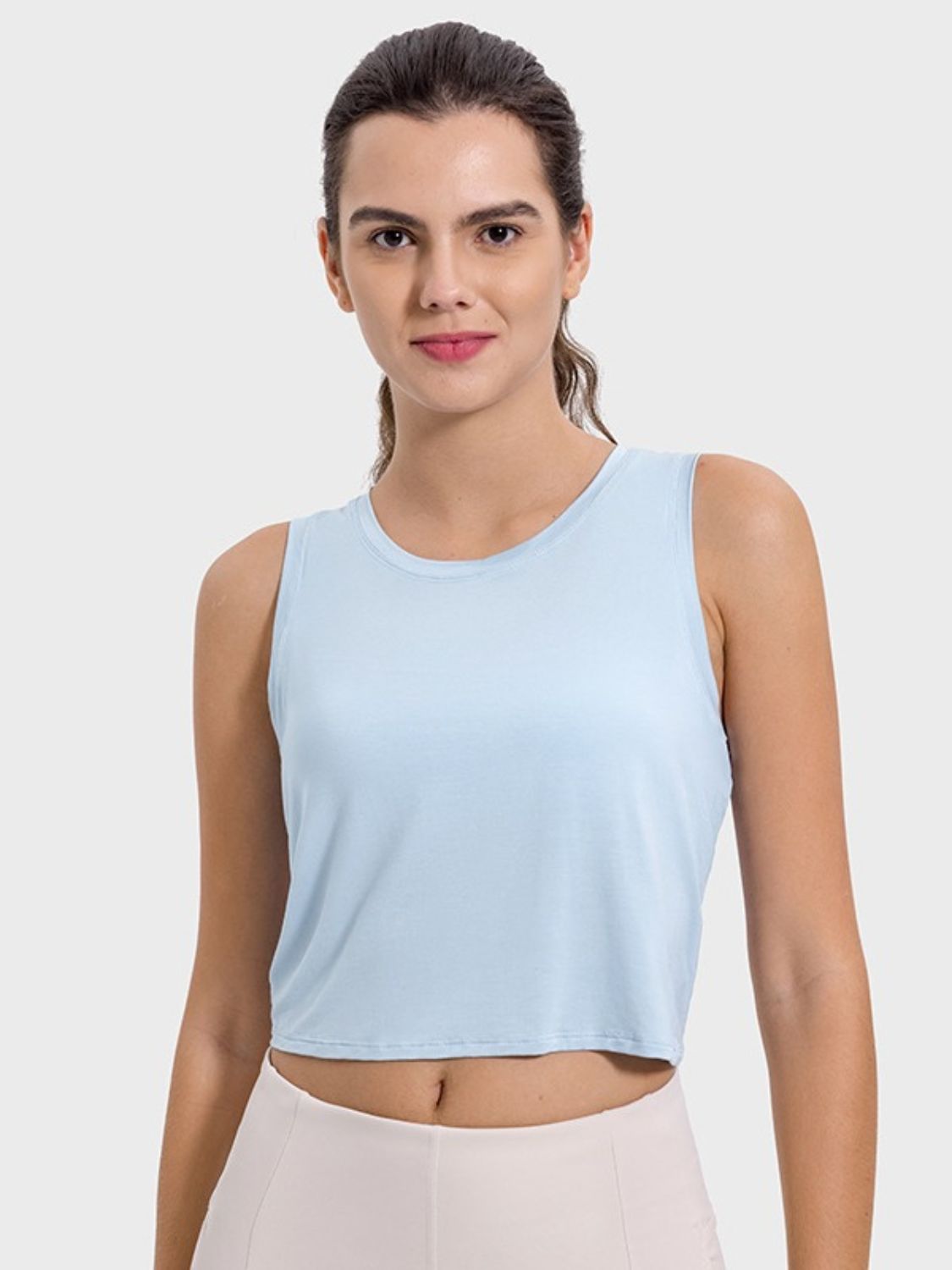 Millennia Drawstring Cutout Round Neck Active Tank - felvior
