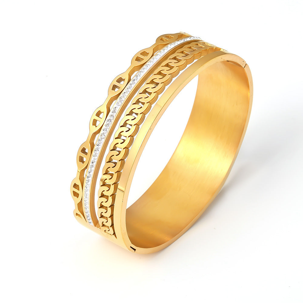 18K Gold-Plated Czech Diamond Bracelet - felvior