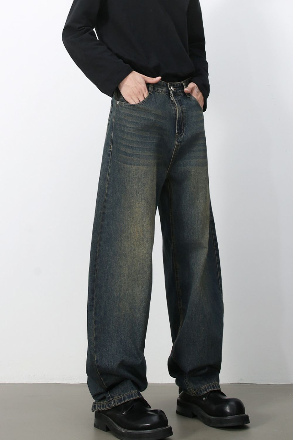 Men's Wide Leg Jeans - felvior