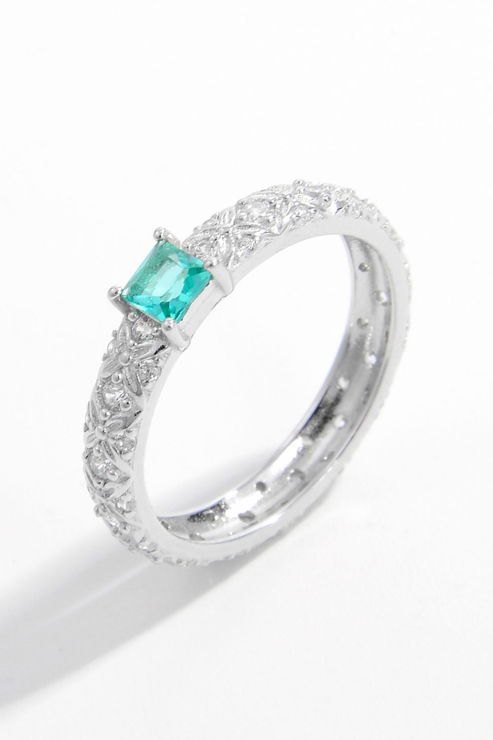 925 Sterling Silver Square Zircon Ring - felvior