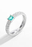 925 Sterling Silver Square Zircon Ring - felvior