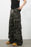 Men's Camouflage Wide Leg Jeans with Cargo Pockets - felvior