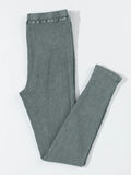 Ribbed Elastic Waist Leggings - felvior