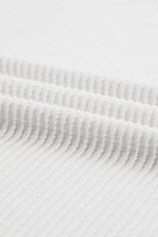 Color Block Ribbed Knit Three-Quarter Sleeve Top